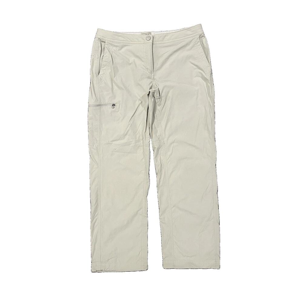 L.L. Bean Nylon Hiking Utility Pants 10P Womens Beige Pockets GorpCore 32x29